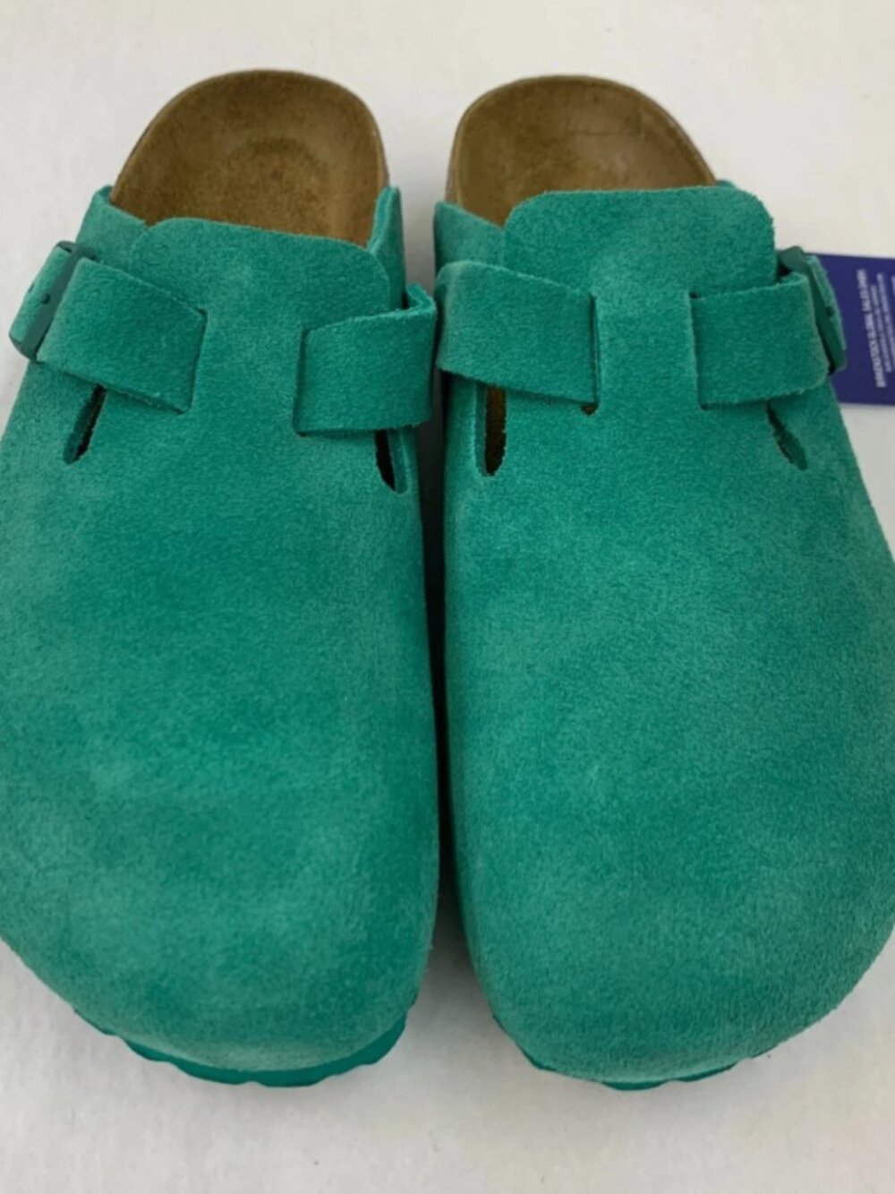 Birkenstock Boston Digital Green Suede Leather Regular Width Clogs